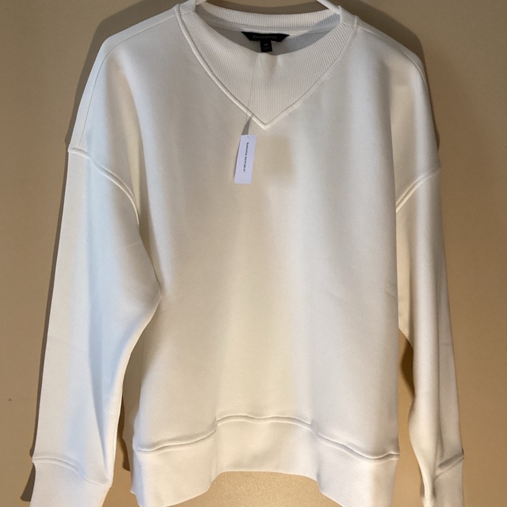 BANANA REPUBLIC FLEECE - DOLMAN DROP SHOULDER W RIB NECK DETAIL MID WEIGHT
MED